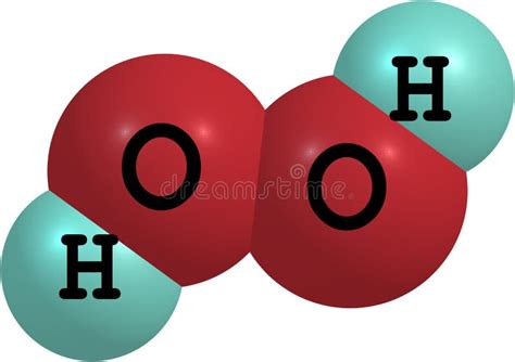 Hydrogen Peroxide H O Molecular Structure Isolated On White Stock