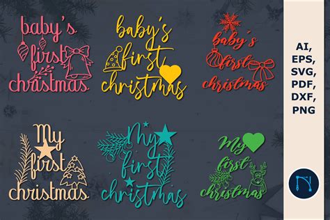 Baby S First Christmas Svg Tshirt Bundle Graphic By Ngised Creative