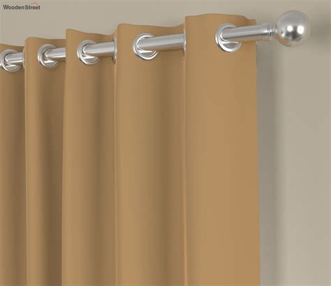 Buy Solid Polyester Blackout Door Curtain Set Of Feet Brown At