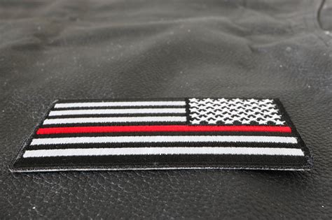 Thin Red Line American Flag Reversed Patch Embroidered Patches By