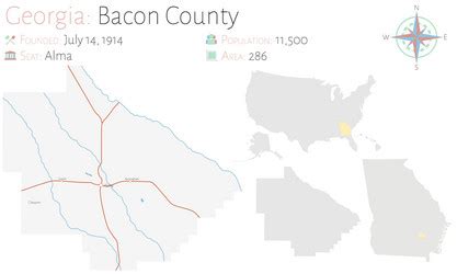 Bacon County Map Vector Images (11)