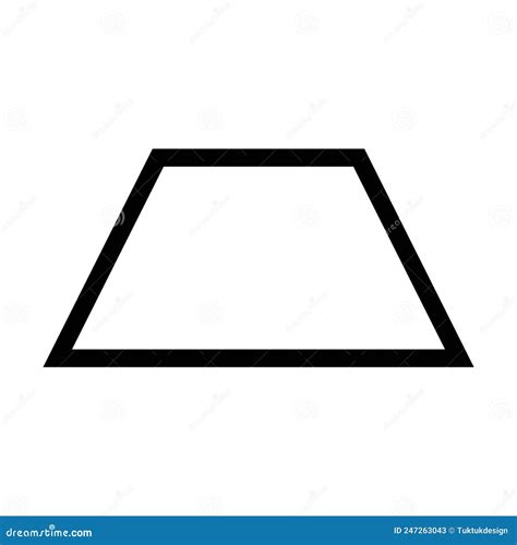 Trapezoid Or Trapezium Shape Symbol Vector Icon Outline Stroke For