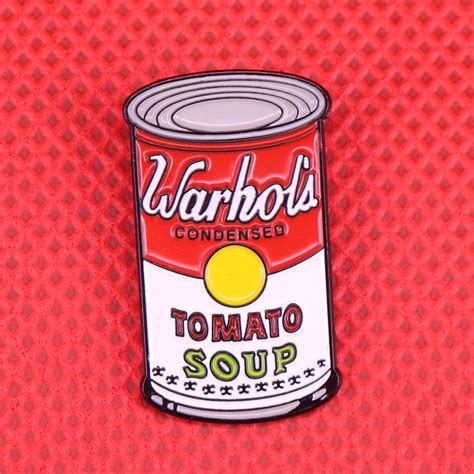 Campbell's soup cans pop art pin tomato soup brooch Andy Warhol ...