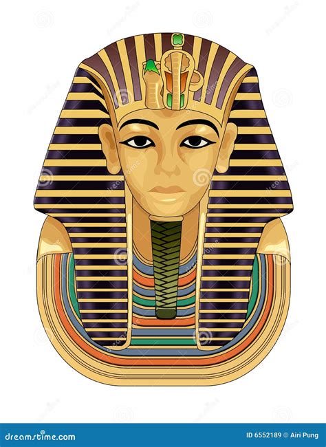 Pharaoh golden death mask stock illustration. Illustration of egypt - 6552189