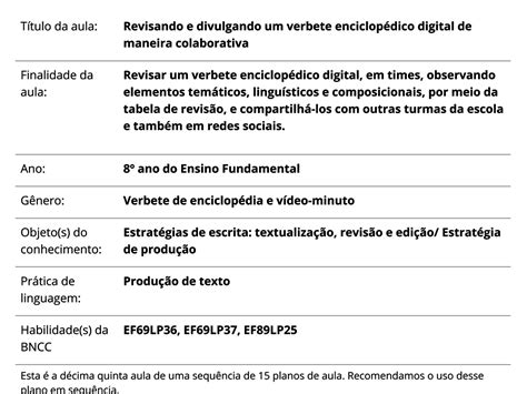 Plano De Aula Ano L Ngua Portuguesa Revisando E Divulgando Um