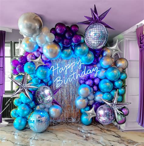 Eceae Disco Party Balloon Garland Arch Kit 134 Pcs Metallic