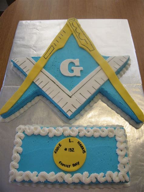 Mason Cake Carved in Shape of Freemasonry Symbols