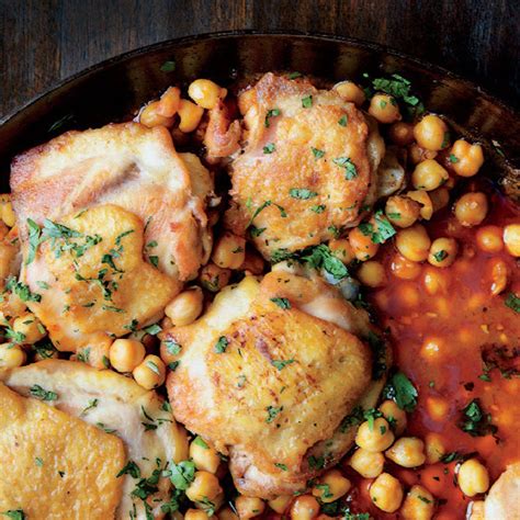 Pan Roasted Chicken With Harissa Chickpeas Recipe Epicurious