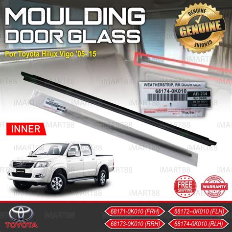 Original Toyota Hilux Kun Kun Inner Glass Door Moulding Seal Rubber