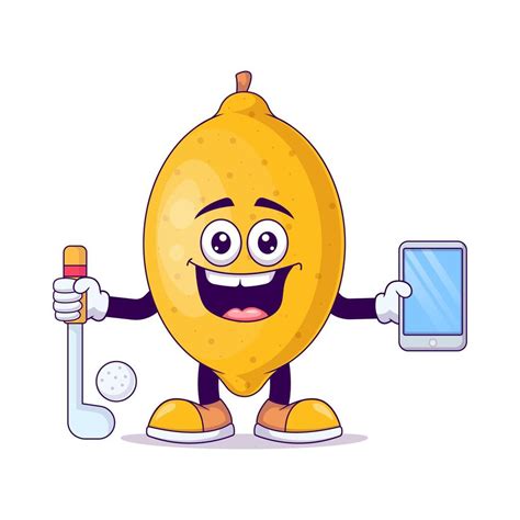 Lemon Playing Golf Cartoon Mascot Character Vector 6942878 Vector Art At Vecteezy