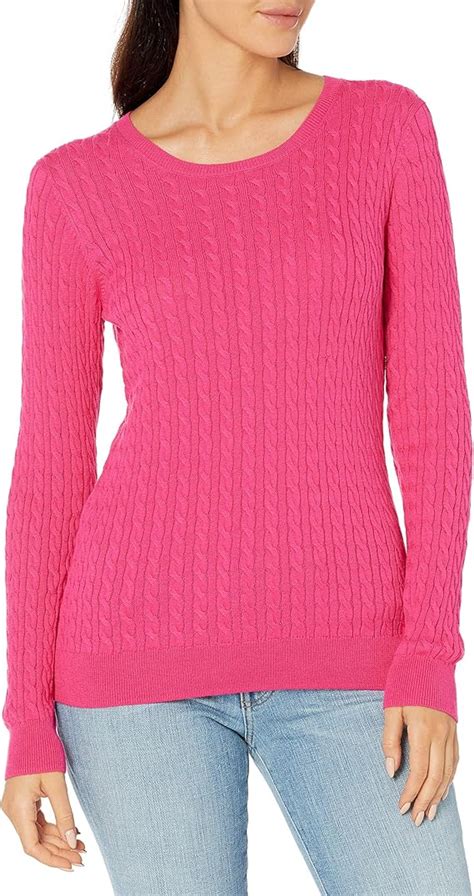 Amazon Amazon Essentials Women S Lightweight Long Sleeve Cable