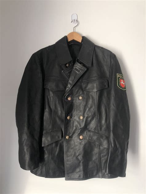 Leather Jacket × Military × Police Polizei vintage leather jacket | Grailed