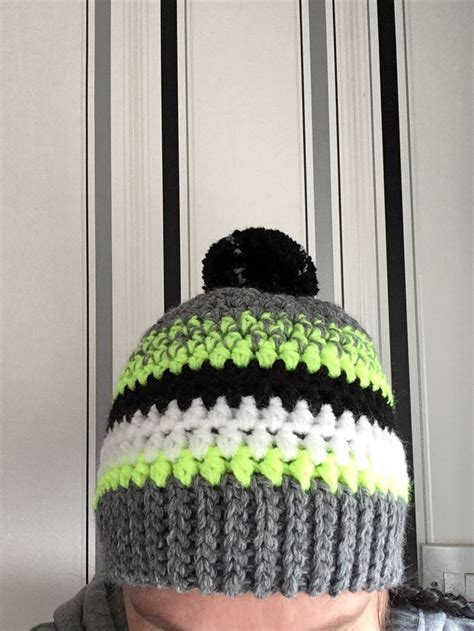 Neon green crochet beanie | Unique items products, Crochet beanie, Crochet