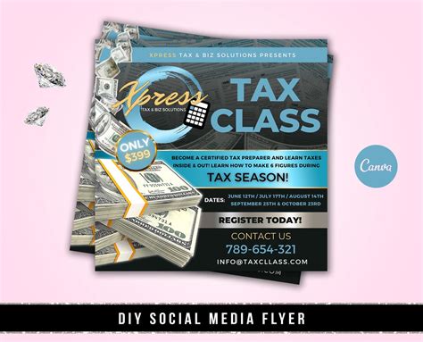 Diy Tax Class Flyer Tax Services Tax Preparation Flyer Tax Etsy