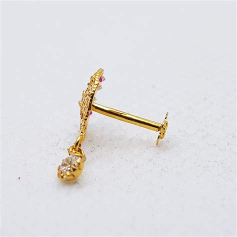 Pure Gold Jeweller Latest Nose Pins Gold Nose Pins