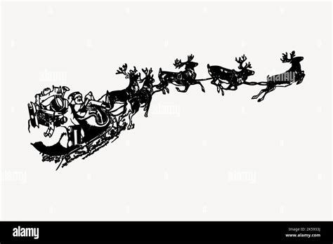 Santa sleigh drawing, vintage Christmas illustration vector Stock Vector Image & Art - Alamy