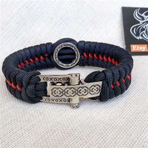 Nordic Paracord Bangle Valknut The Original Brutal Bracelet Made Of Celtic Knots And Beads