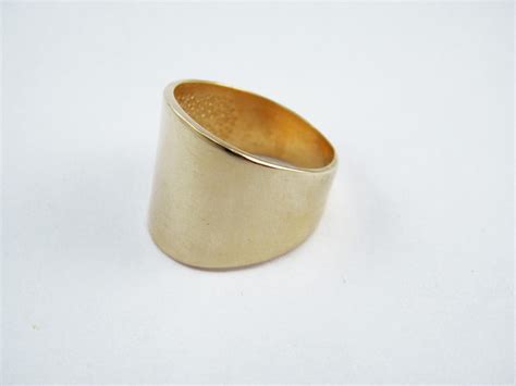 Gold Wide Ring Tube Ring Gold Wide Band Boho Gold Ring Wide Etsy