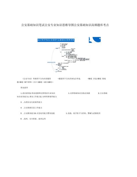 公安基础知识笔试公安专业知识思维导图公安基础知识高频题库考点doc下载6页其他教育资料果子办公