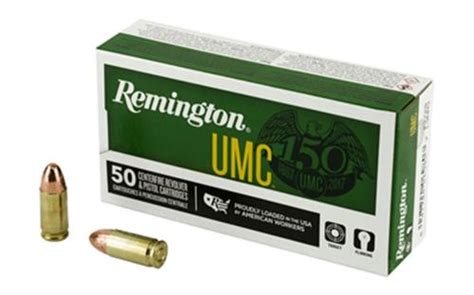 9mm Luger 115 Grain Full Metal Jacket 50 Rounds Remington Ammunition 6071528 Lg Outdoors