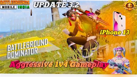 🔥aggressive 1v4 Gameplay 😍 Iphone 13 Smooth 60fps Bgmipubg Bgmi