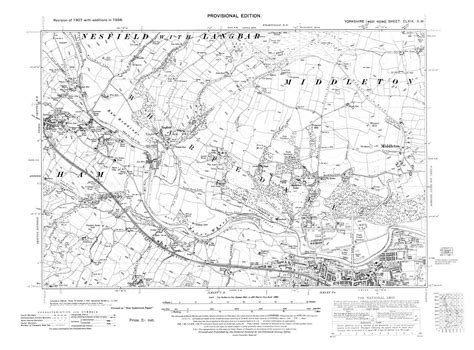 Old Map Of Ilkley NW Addingham Middleton Yorkshire 1938 Repro