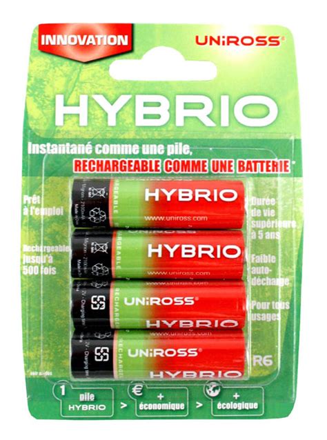 Uniross Hybrio Piles Rechargeables Aa R Chargeur De Batterie