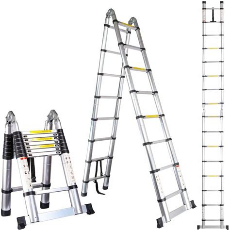 3 8M Folding Aluminum Telescopic Ladder 1 9M 1 9M Foldable DIY Multi