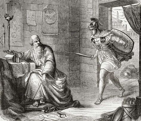 The death of Archimedes during the Siege of Syracuse when he was killed ...