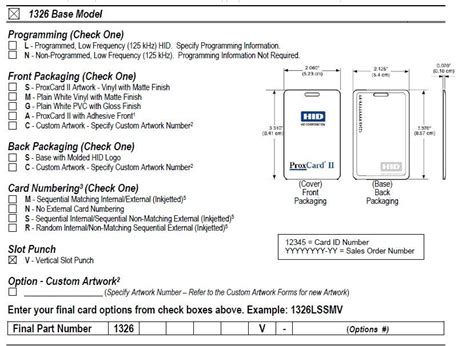 HID 1326 ProxCard II Clamshell Card 1326LSSMV 125kHz 99 Cards DSX