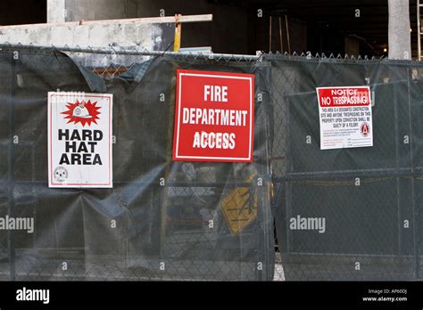 Construction Site Warning Signs Stock Photo - Alamy