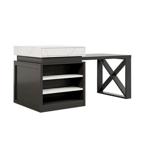 Free Shipping On 73 93 Extendable Whiteandblack Kitchen Island With