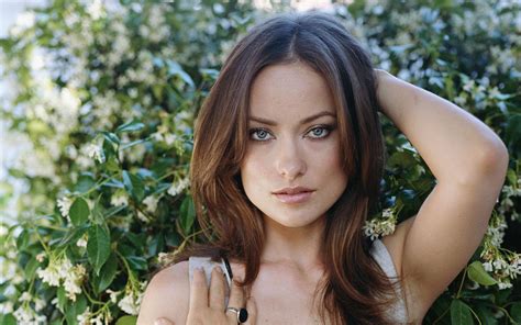 Olivia Wilde Actress Brunette Green Eyes Hands In Hair Wallpaper