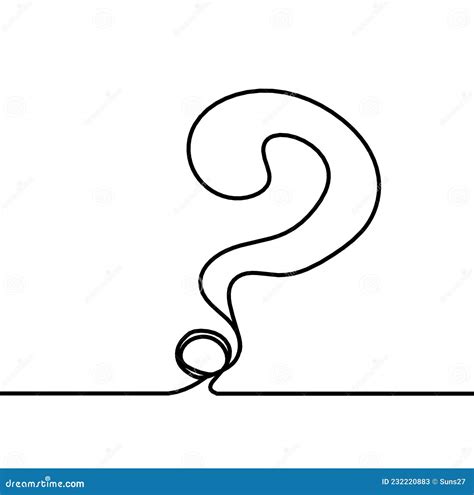 Abstract Question Mark Continuous Lines Drawing Stock Vector