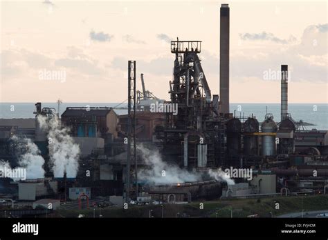 Tata Steel Steel Works In Port Talbot South Wales The Steel Works Is