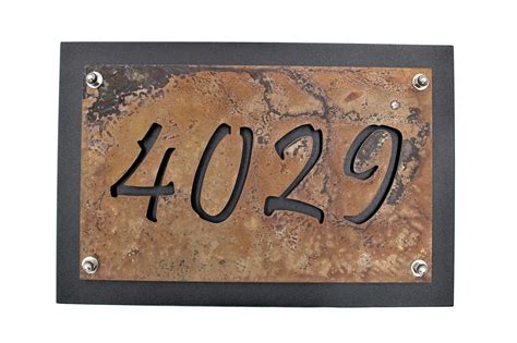 Black Rustic Metal Address Number Plaque House Number Sign Etsy