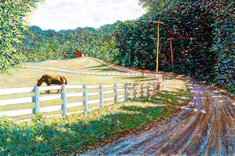 Horse Farm Painting by William Barkin | Saatchi Art