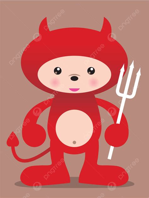 Cute Red Devil Vector Manga Illustration Cartoon Hot Jolly Vector Cartoon Hot Jolly PNG And