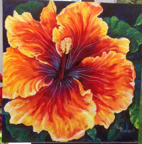 Hibiscus Oil Painting