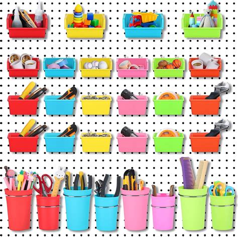 Pcs Pegboard Cups Pegboard Bins Set Pegboard Wall Organizer With