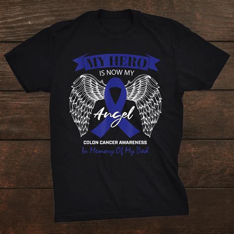 Products Angel In Memory Of My Dad Colon Cancer Awareness Shirt Teeuni