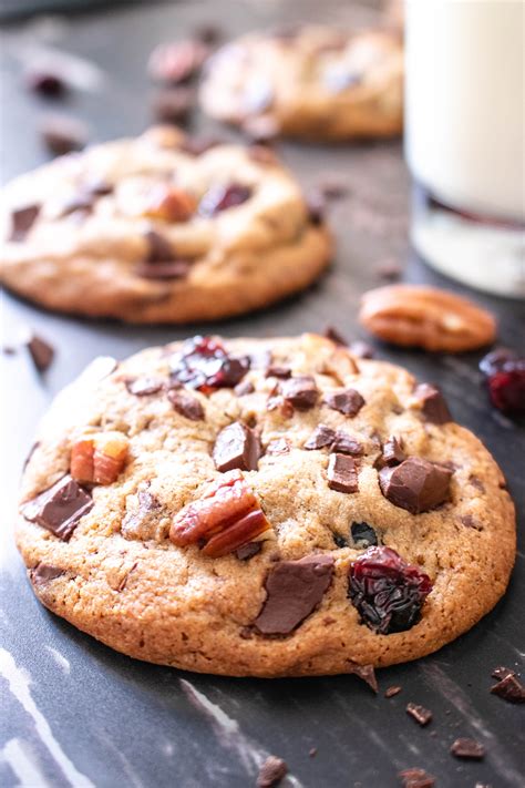 Chocolate Chip Cookies With Pecans And Cranberries The Delicious Plate