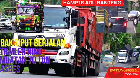 Insiden Mengerikan Hampir Terjadi Trailer Muatan Berat Merayap Tronton