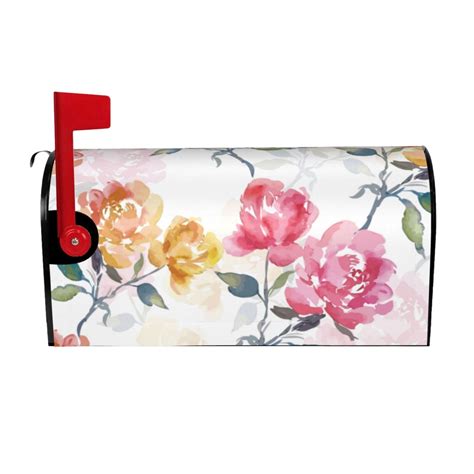 Bingfone Colorful Flowers Magnetic Mailbox Cover Standard Size For