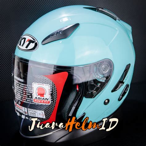 Promo KYT HELM GALAXY SLIDE FLAT R AQUA BLUE FULL FACE L Kota