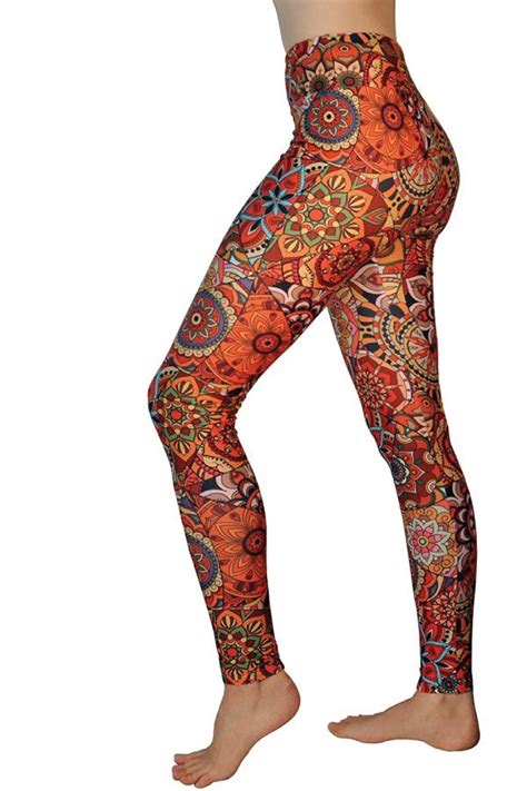 Comfy Yoga Pants High Waisted Yoga Leggings With Bohemian Print