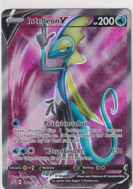 POKEMON CARTE SWSH02 Clash Rebelles Numéro 180 192 Intelleon V Full Art