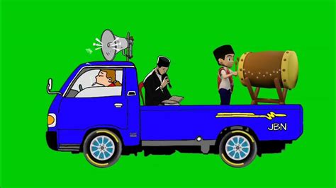 Green Screen Animasi Mobil Pukul Bedug Takbiran Youtube