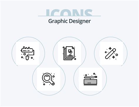 Graphic Designer Line Icon Pack 5 Icon Design Misc Design Layers