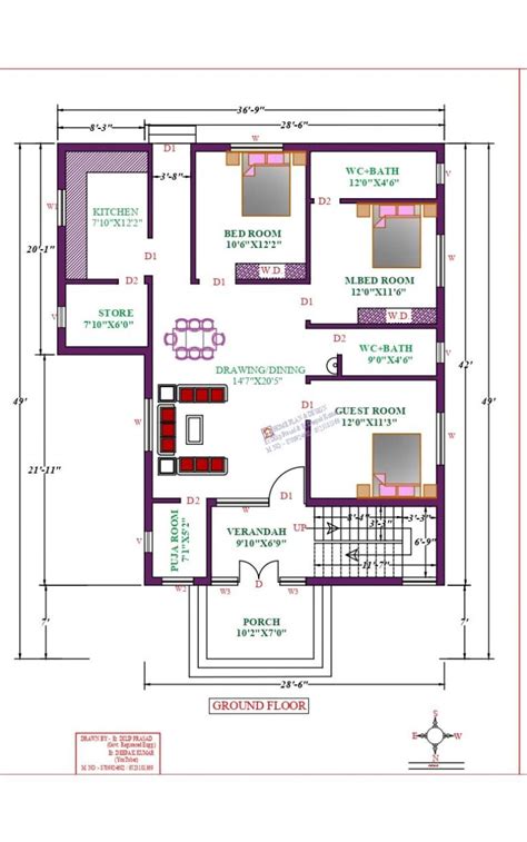 37x49 Affordable House Design Dk Home Designx